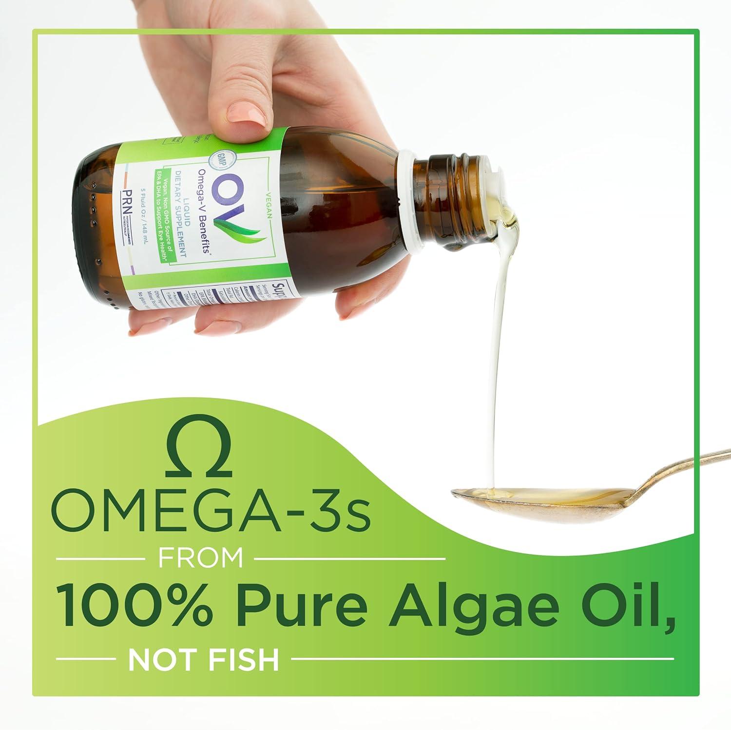image:imageOmegaV Benefits Liquid Omega 3 Supplement 5 oz 30Day Supply Vegan Supplement with 1000mg EPA amp DHA for Eye Health5 Fl Oz Pack of 3