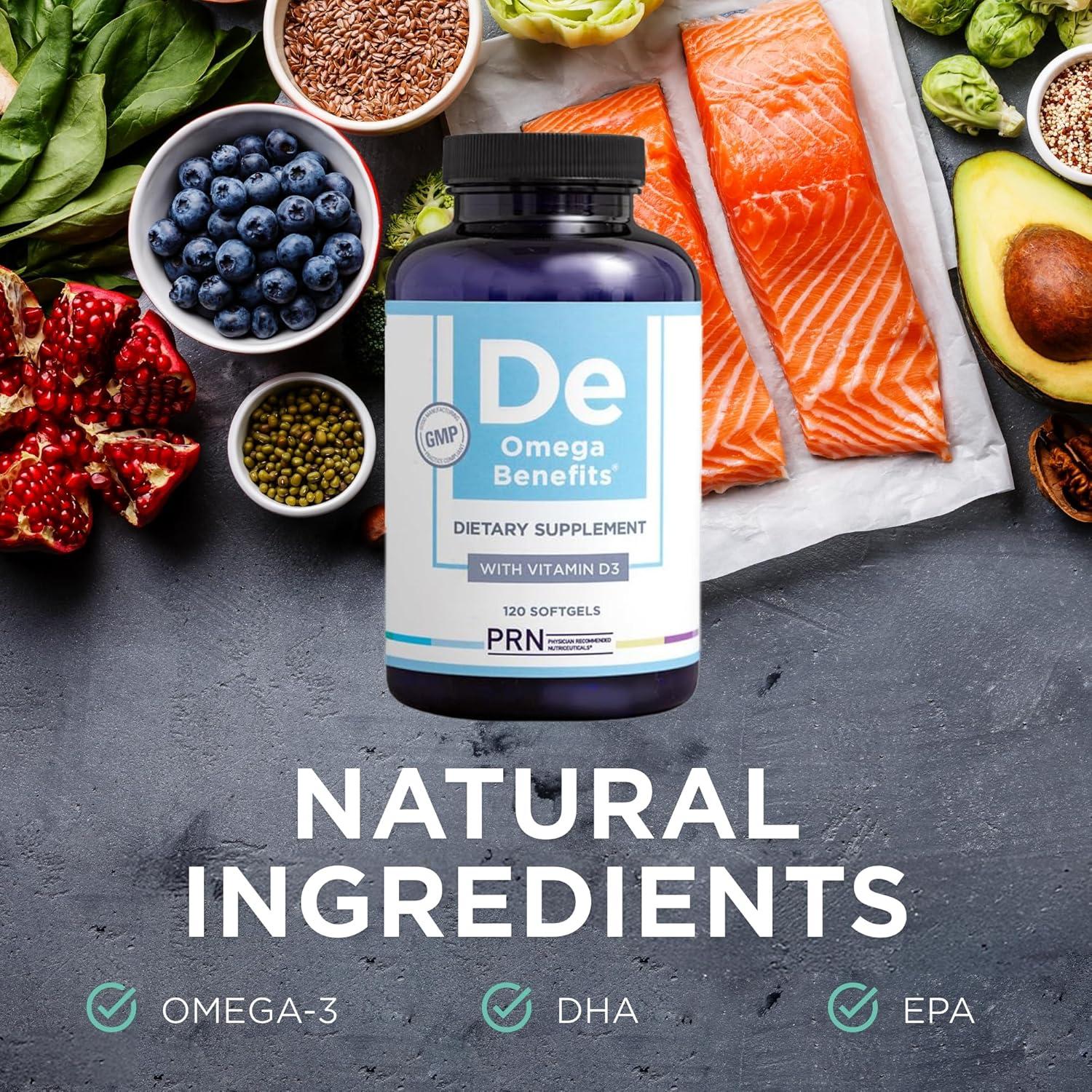 image:imagePRN Omega 3 Supplement 120 Softgels 30Day Supply Fish Oil Omega 3 Supplements with 1680 mg EPA amp 560 mg DHA rTG Omega3 Vitamin D for Skin Joint Brain Eye amp Heart Health120 Count Pack of 1