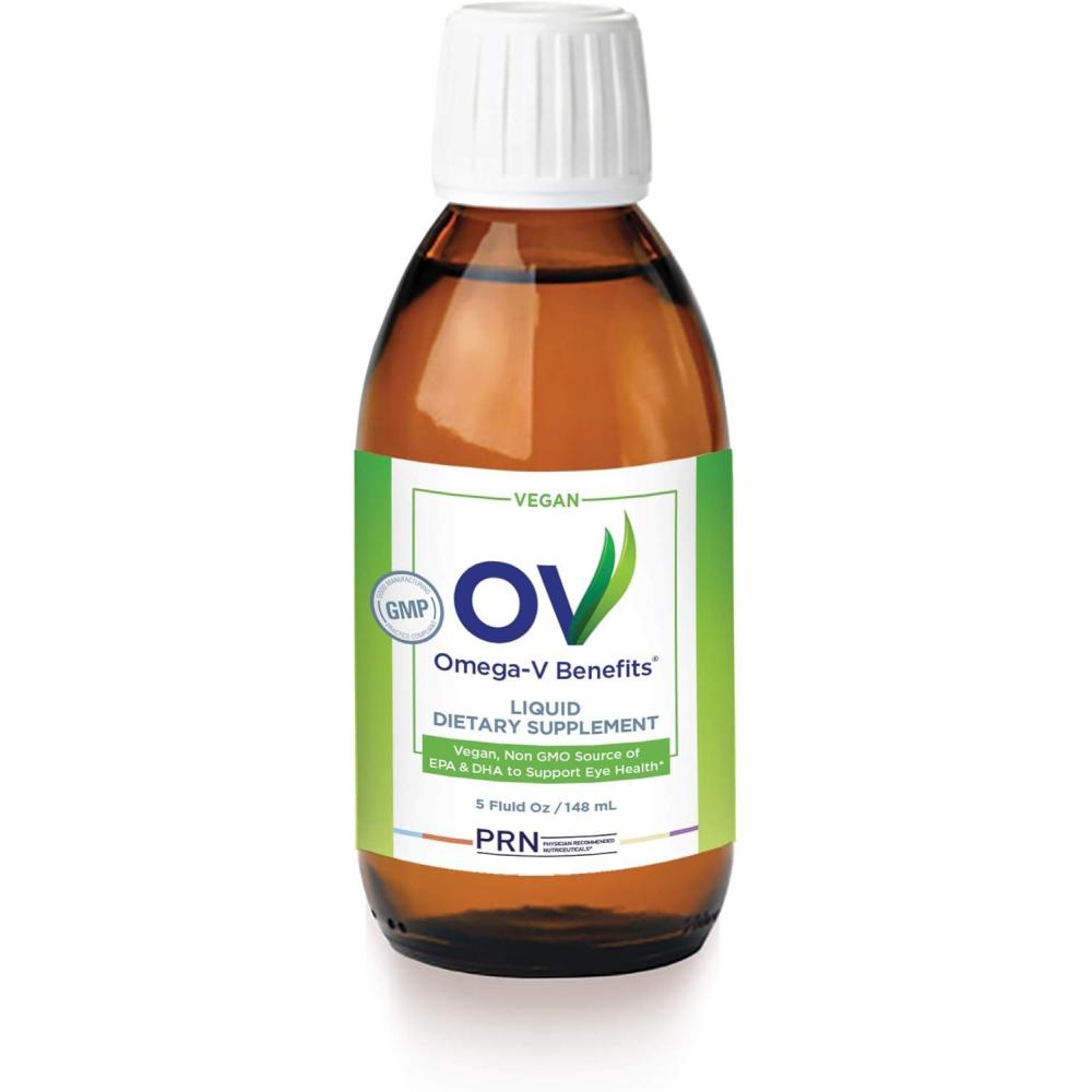 image:imageOmegaV Benefits Liquid Omega 3 Supplement 5 oz 30Day Supply Vegan Supplement with 1000mg EPA amp DHA for Eye Health5 Fl Oz Pack of 1