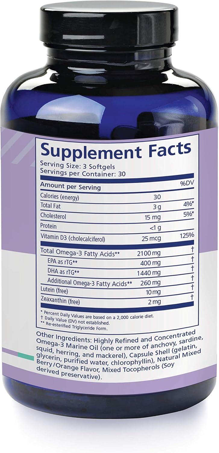 image:imagenmaqula Omega 3 Supplement 270 Softgels 90Day Supply ReEsterified Omega 3 Triglyceride Form with Lutein amp Zeaxanthin 1400mg DHA amp 400mg EPA for Macular amp Retinal Support90 Count Pack of 1
