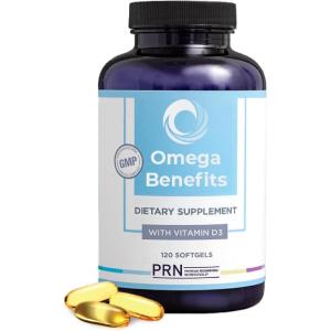 image:imagePRN Omega 3 Supplement  120 Softgels 30Day Supply  Fish Oil Omega 3 Supplements with 1680 mg EPA amp 560 mg DHA  rTG Omega3  Vitamin D for Skin Joint Brain Eye amp Heart Health120 Count Pack of 1